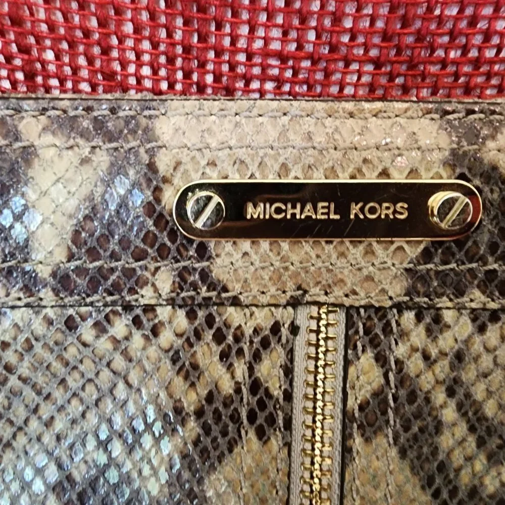 Michael Kors faux animal print clutch with‎ storage bag